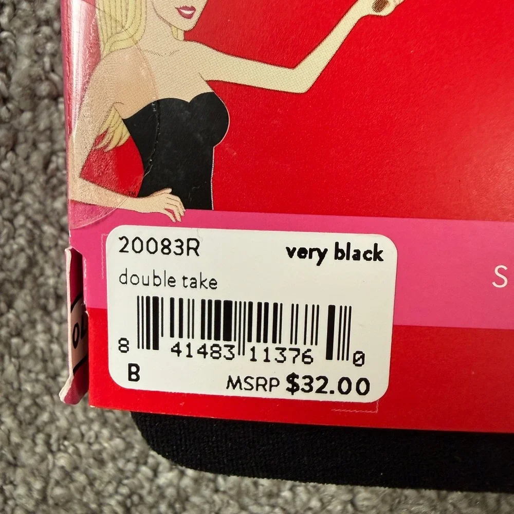 NWT SPANX‎ Double Take Tights B Very Black Patterned Leg All Day Shaping